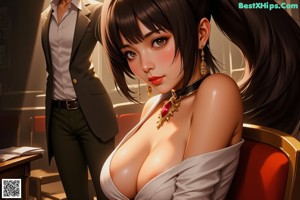 A woman sitting on top of a desk in a classroom.